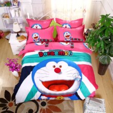 Doraemon & Kitty Cartoon Duvet Cover Soft Linen Kawaii Bedding Set Doraemon & Kitty Cartoon Duvet Cover Soft Linen Kawaii Bedding Set