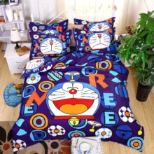 Doraemon & Kitty Cartoon Duvet Cover Soft Linen Kawaii Bedding Set Doraemon & Kitty Cartoon Duvet Cover Soft Linen Kawaii Bedding Set