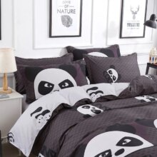 Angry Panda Cartoon Duvet Cover Bed Set Angry Panda Cartoon Duvet Cover Bed Set