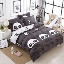 Angry Panda Cartoon Duvet Cover Bed Set Angry Panda Cartoon Duvet Cover Bed Set