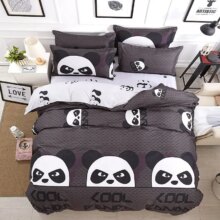 Angry Panda Cartoon Duvet Cover Bed Set Angry Panda Cartoon Duvet Cover Bed Set