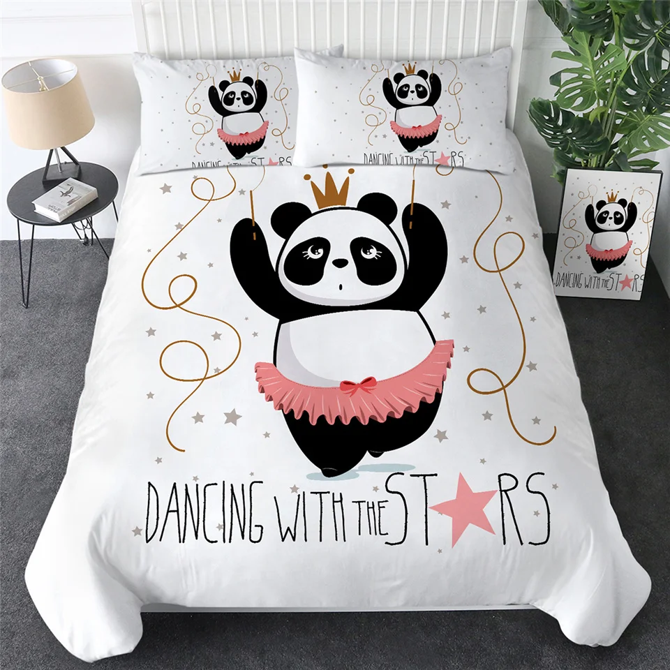 Panda Cartoon Duvet Cover Bedding Set With Pillow Case Panda Cartoon Duvet Cover Bedding Set With Pillow Case