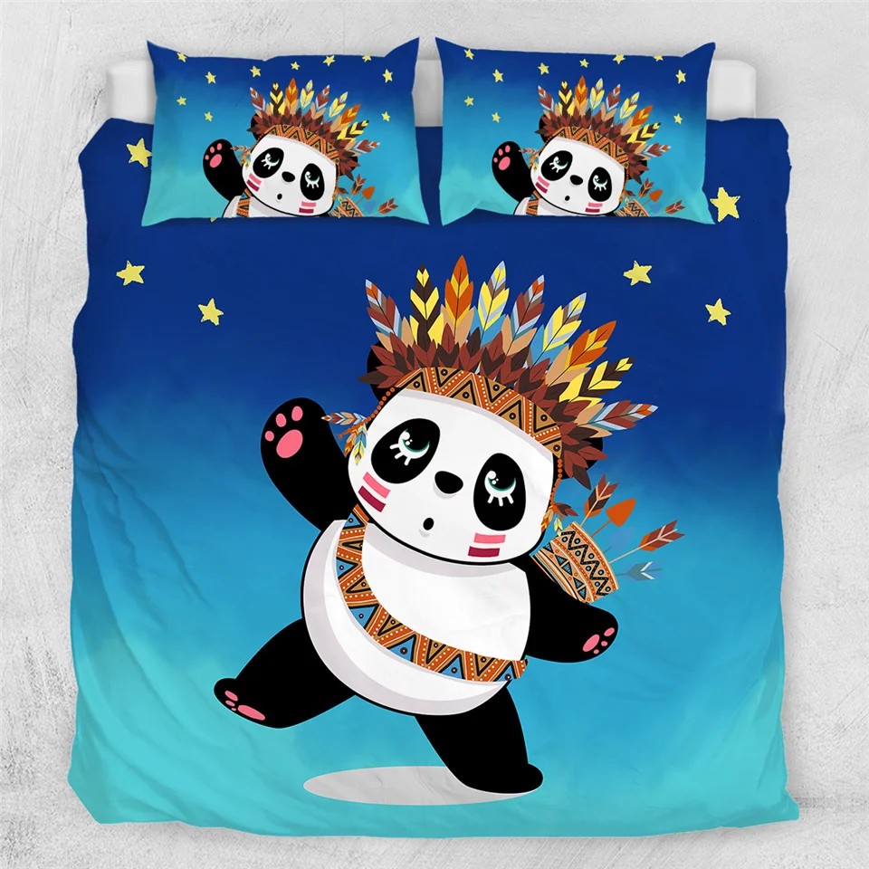 Panda Cartoon Duvet Cover Bedding Set With Pillow Case Panda Cartoon Duvet Cover Bedding Set With Pillow Case