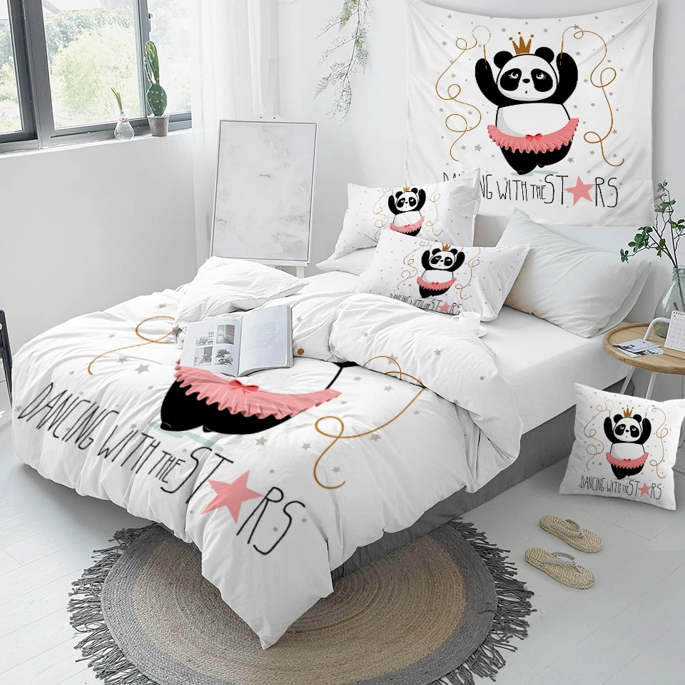 Panda Cartoon Duvet Cover Bedding Set With Pillow Case Panda Cartoon Duvet Cover Bedding Set With Pillow Case