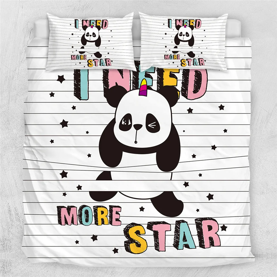 Panda Cartoon Duvet Cover Bedding Set With Pillow Case Panda Cartoon Duvet Cover Bedding Set With Pillow Case