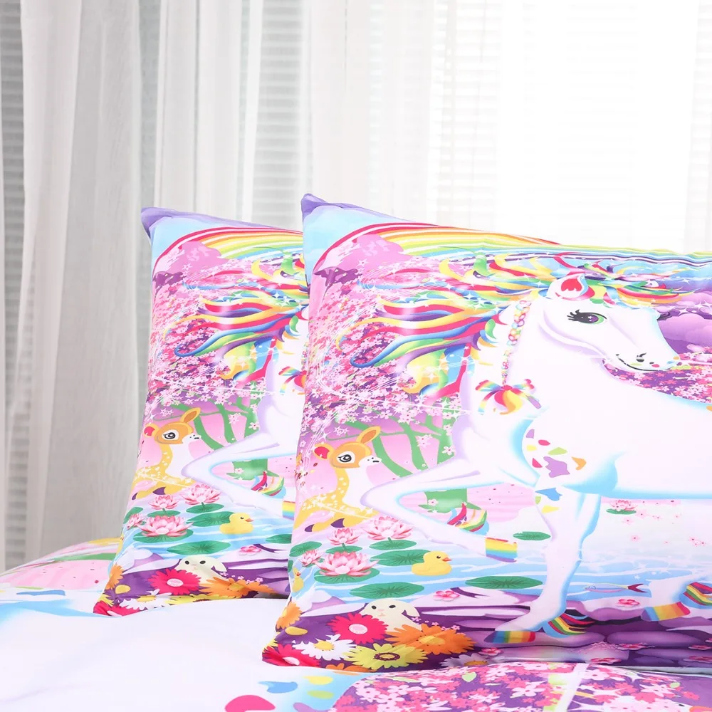 Unicorn Rainbow Duvet Cover Bedding Set