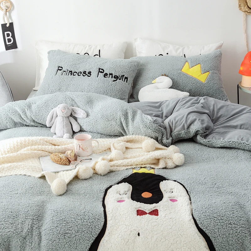 Princess Penguin Duvet Cover Bed Set