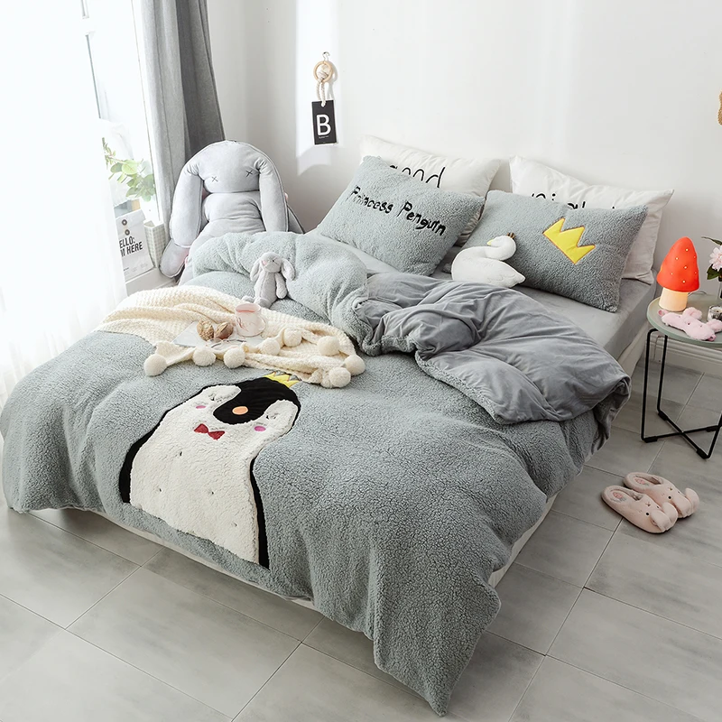 Princess Penguin Duvet Cover Bed Set