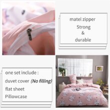 Cartoon Pink Rabbit Linen Duvet Cover Kawaii Bed Set Cartoon Pink Rabbit Linen Duvet Cover Kawaii Bed Set