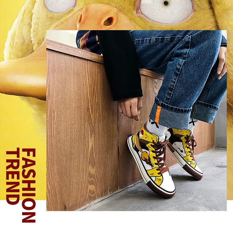 Pokemon Pikachu Poke Ball Anime Canvas Kawaii Sports Shoes