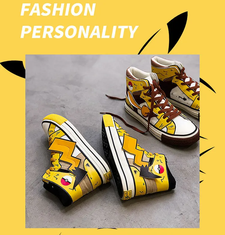 Pokemon Pikachu Poke Ball Anime Canvas Kawaii Sports Shoes