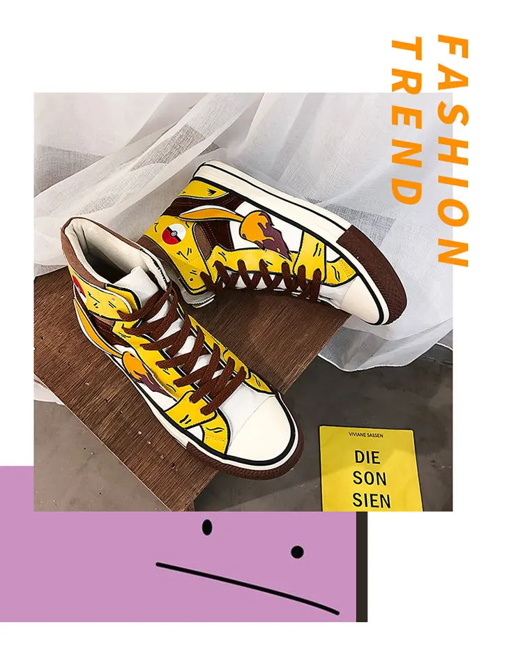 Pokemon Pikachu Poke Ball Anime Canvas Kawaii Sports Shoes