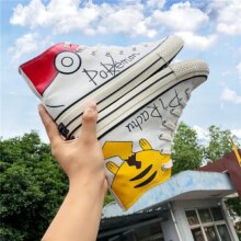 Pikachu Pokemon Anime Printed Casual Canvas Shoes For Men Pikachu Pokemon Anime Printed Casual Canvas Shoes For Men