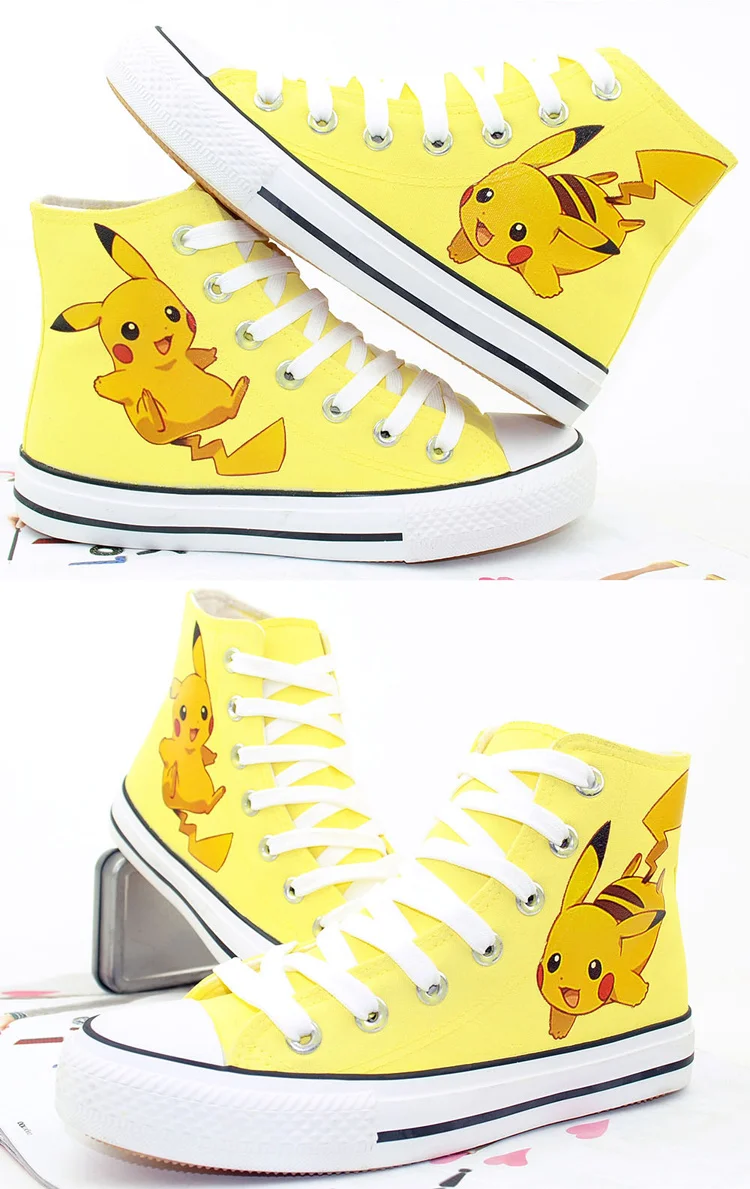 Pikachu Anime Cartoon Canvas Casual Comfortable Shoes For Men And Women