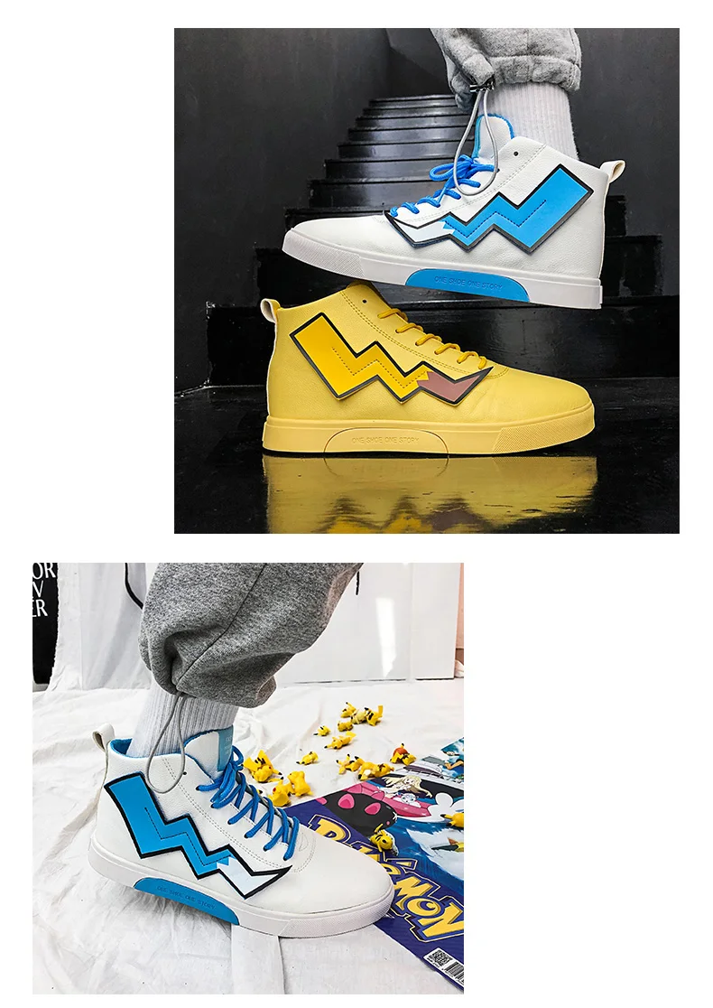 Pikachu High Top Men Vulcanized Casual Shoes