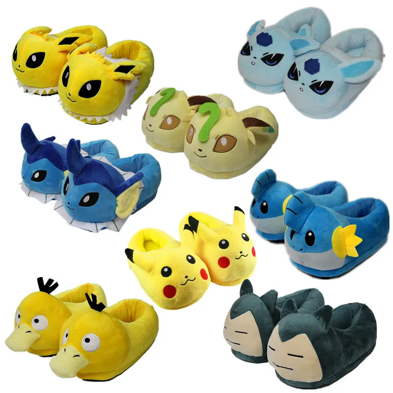 Pokemon Cartoon Plush Warm Slippers For Children