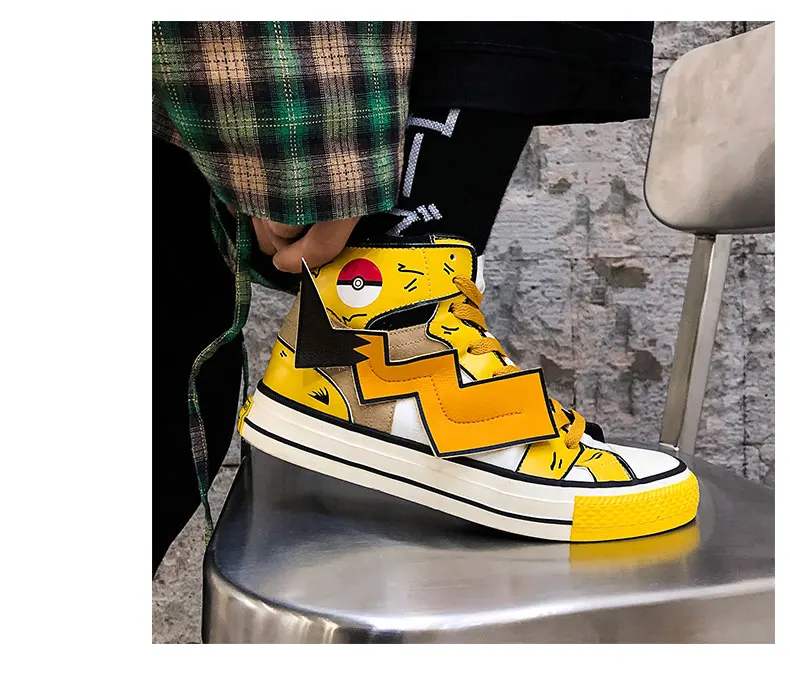 Cartoon Pokemon Black Pikachu Sneakers Shoes For Men Cartoon Pokemon Black Pikachu Sneakers Shoes For Men