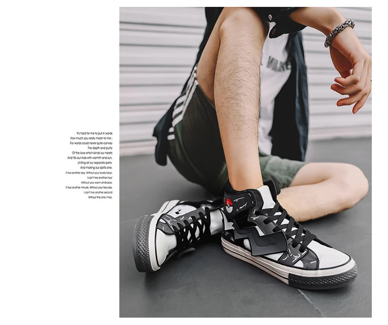 Cartoon Pokemon Black Pikachu Sneakers Shoes For Men Cartoon Pokemon Black Pikachu Sneakers Shoes For Men