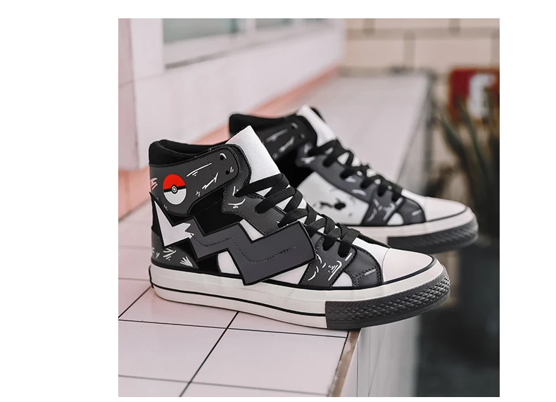 Cartoon Pokemon Black Pikachu Sneakers Shoes For Men Cartoon Pokemon Black Pikachu Sneakers Shoes For Men