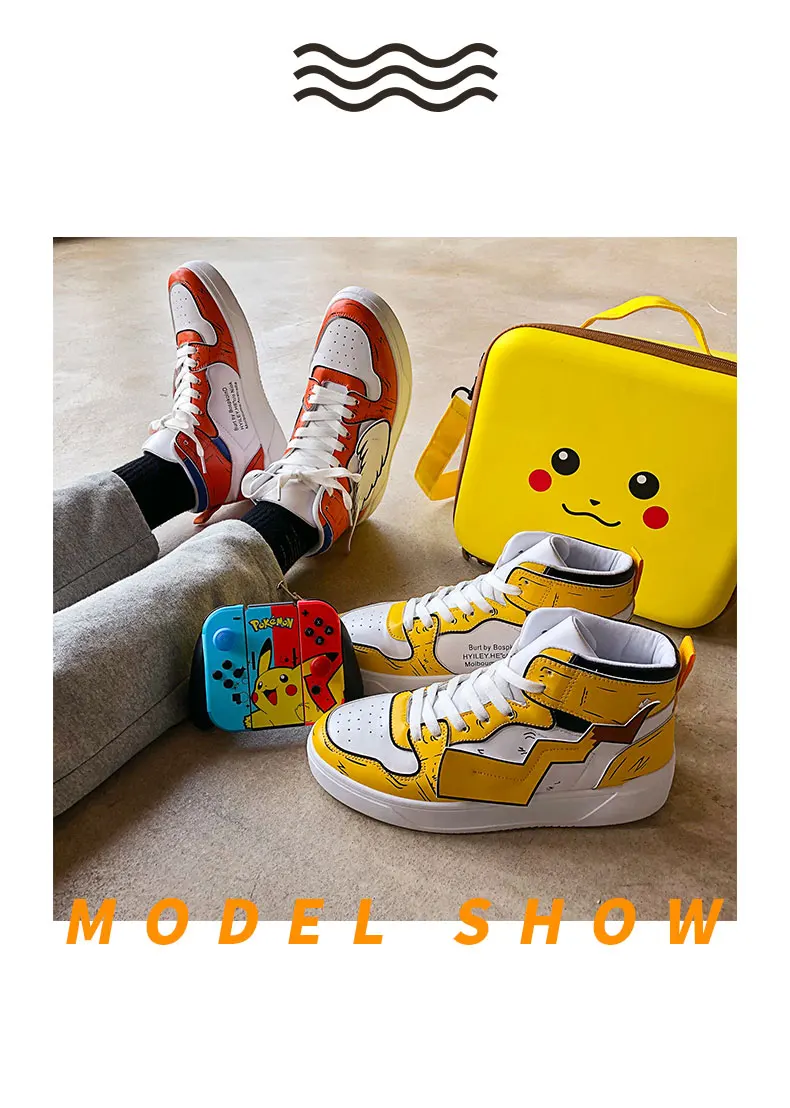 Pikachu Classic High Top Men Vulcanized Casual Shoes