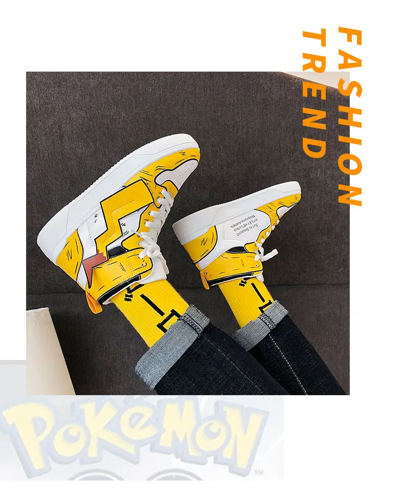 Pikachu Classic High Top Men Vulcanized Casual Shoes