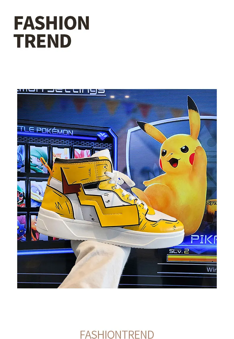 Pikachu Classic High Top Men Vulcanized Casual Shoes