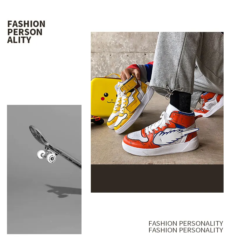 Pikachu Classic High Top Men Vulcanized Casual Shoes