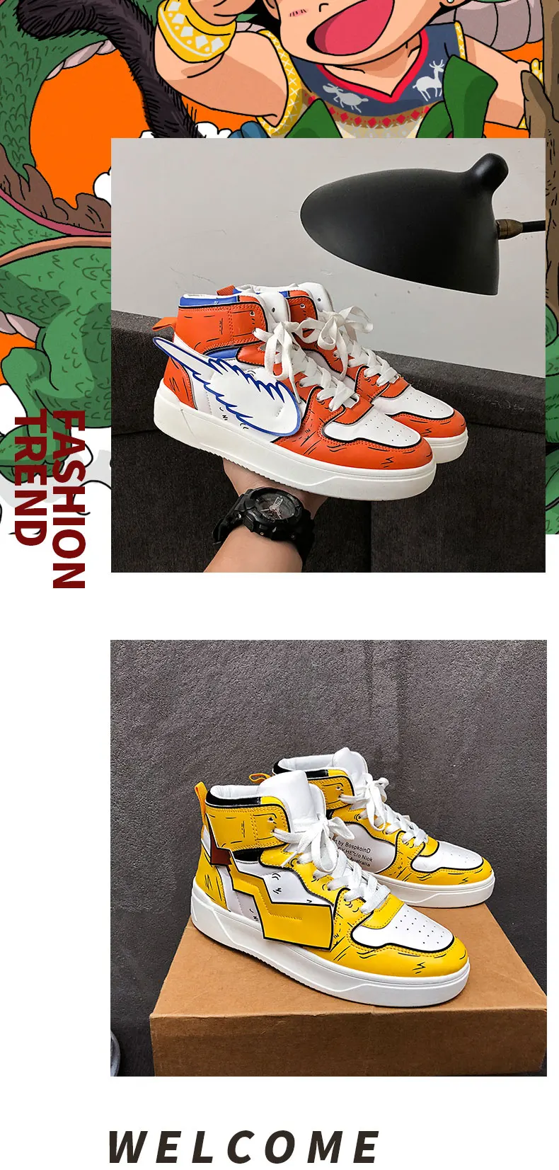 Pikachu Classic High Top Men Vulcanized Casual Shoes