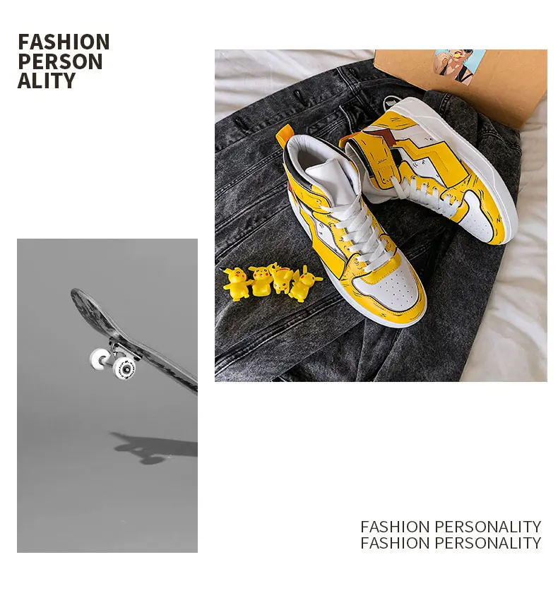 Pikachu Classic High Top Men Vulcanized Casual Shoes