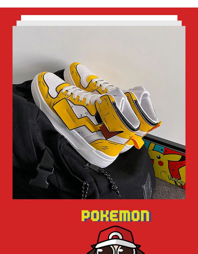 Pikachu Classic High Top Men Vulcanized Casual Shoes