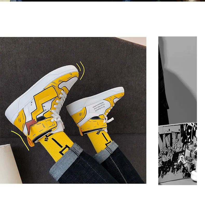 Pikachu Classic High Top Men Vulcanized Casual Shoes