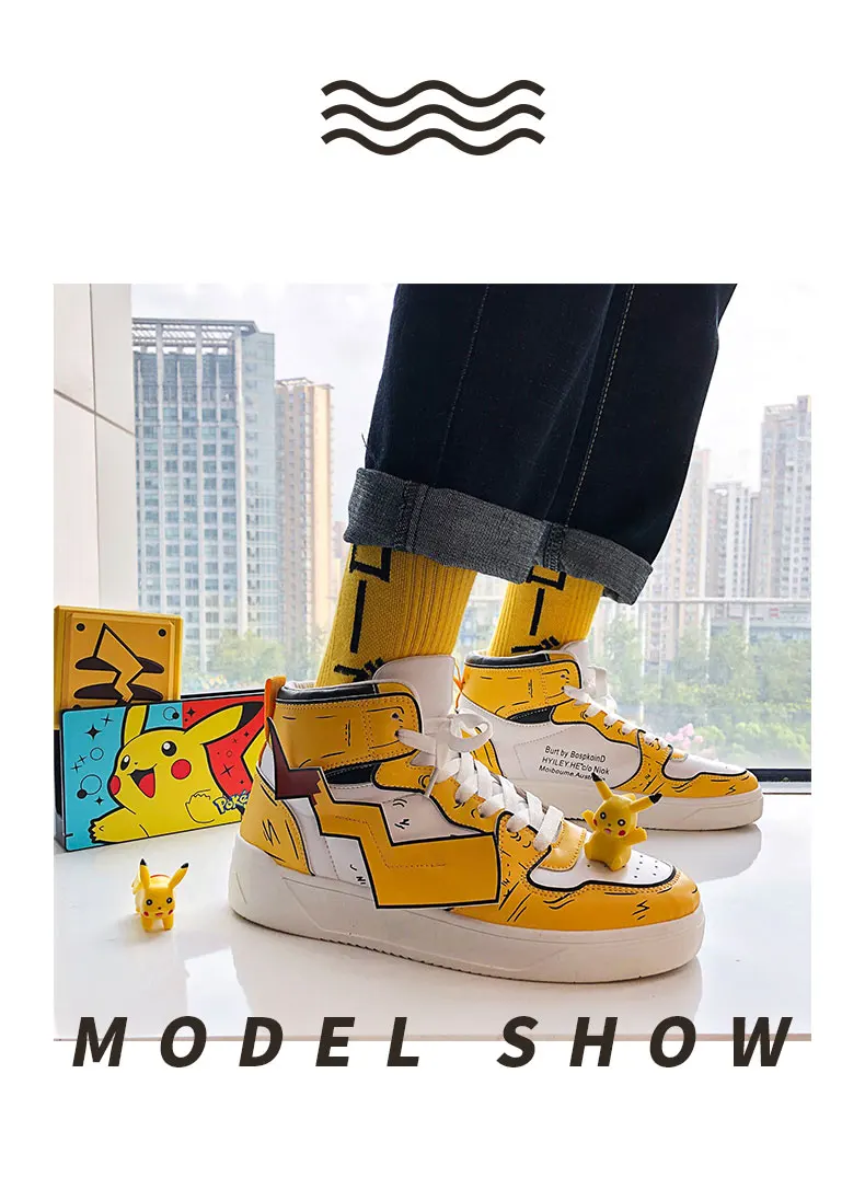 Pikachu Classic High Top Men Vulcanized Casual Shoes