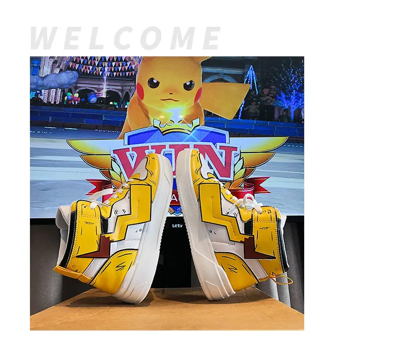 Pikachu Classic High Top Men Vulcanized Casual Shoes