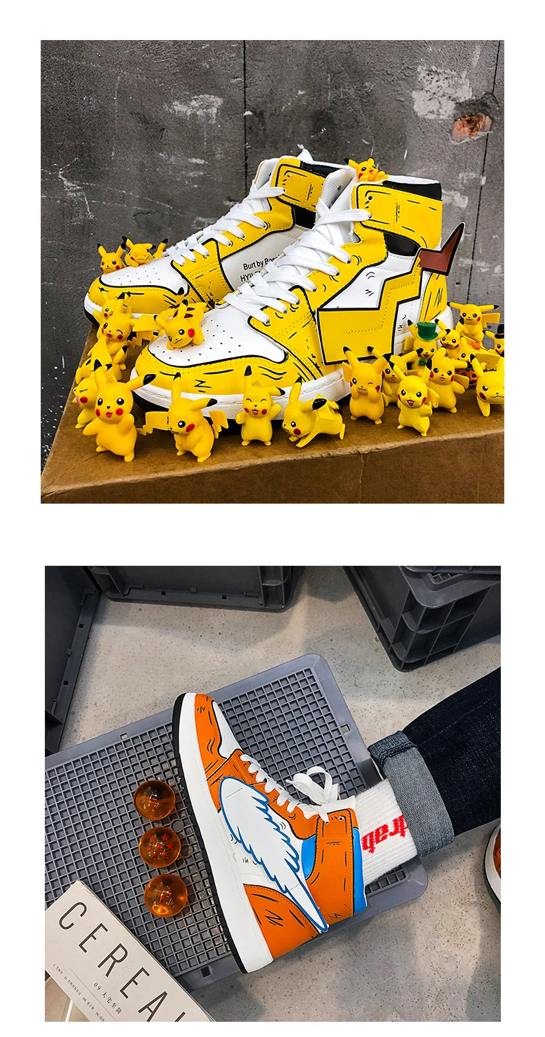 Anime Cartoon Running Boots High Top Casual Hip Hop Shoes For Men Anime Cartoon Running Boots High Top Casual Hip Hop Shoes For Men