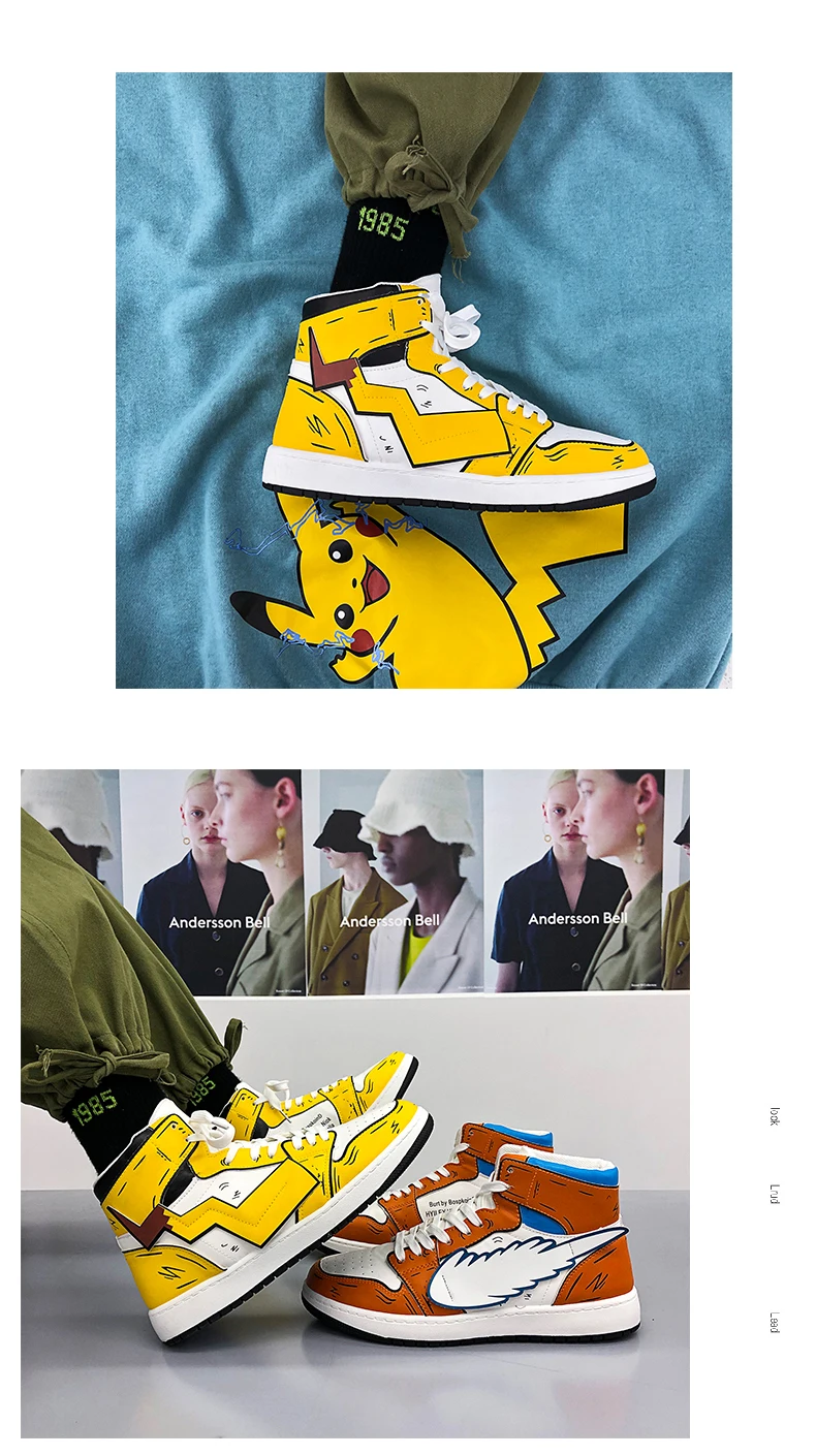 Anime Cartoon Running Boots High Top Casual Hip Hop Shoes For Men Anime Cartoon Running Boots High Top Casual Hip Hop Shoes For Men