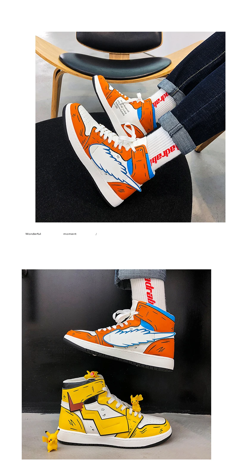 Anime Cartoon Running Boots High Top Casual Hip Hop Shoes For Men Anime Cartoon Running Boots High Top Casual Hip Hop Shoes For Men
