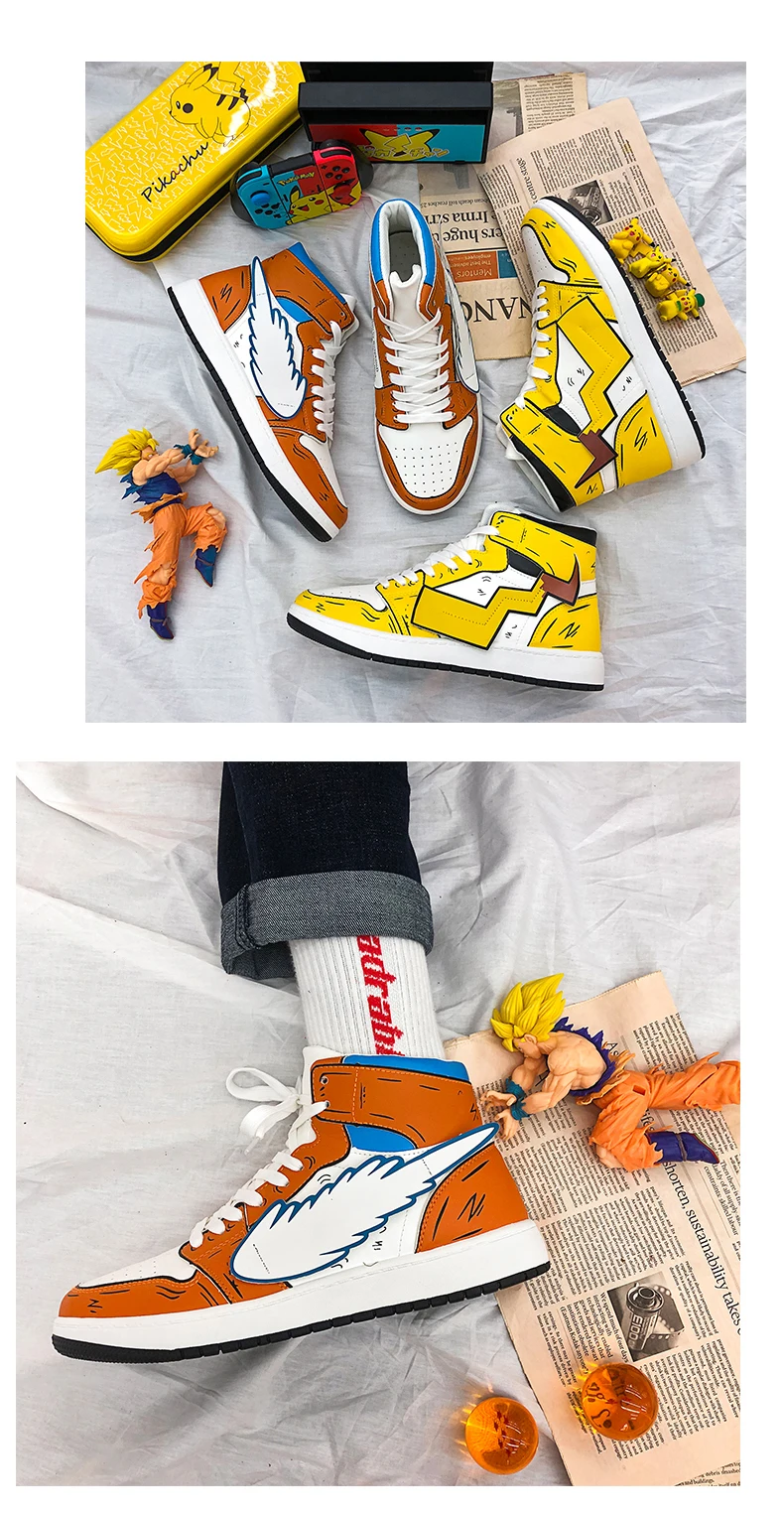 Anime Cartoon Running Boots High Top Casual Hip Hop Shoes For Men Anime Cartoon Running Boots High Top Casual Hip Hop Shoes For Men