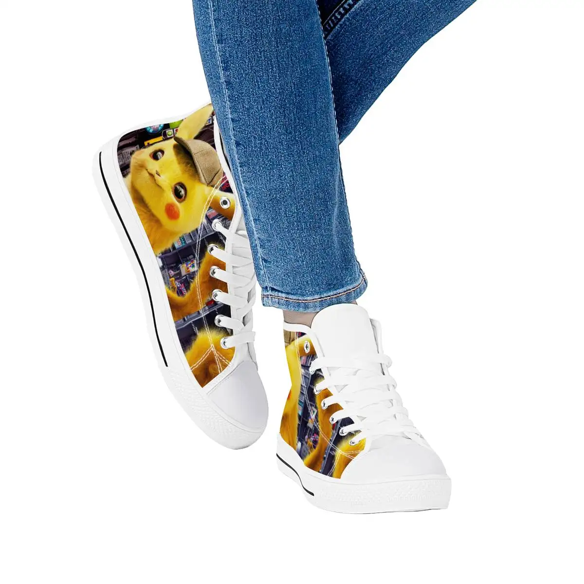 Cartoon Pokemon Pikachu Lace Up Casual Shoes