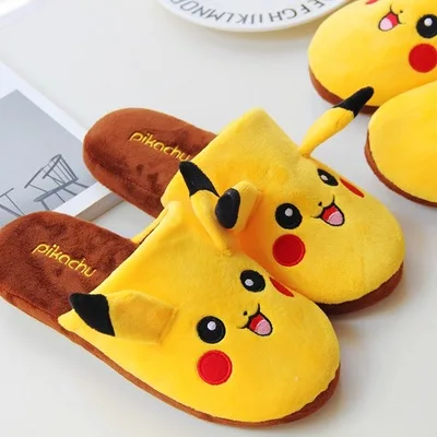 Anime Pokemon Yellow Pikachu Cotton Kawaii Shoes