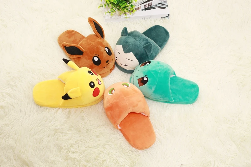 Pokemon Cartoon Pattern Warm Plush Shoes For Women