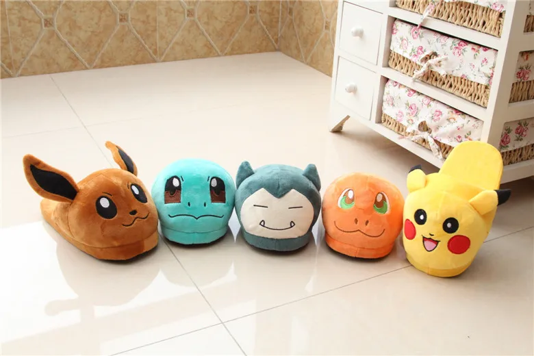 Pokemon Style Plush Cartoon Indoor Slippers