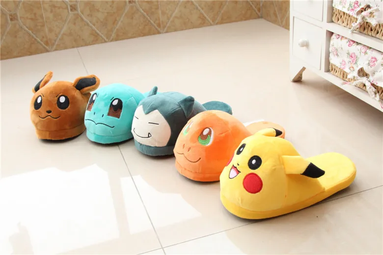 Pokemon Style Plush Cartoon Indoor Slippers