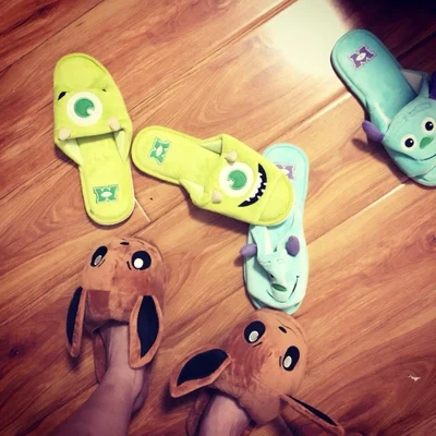Pokemon Style Plush Cartoon Indoor Slippers