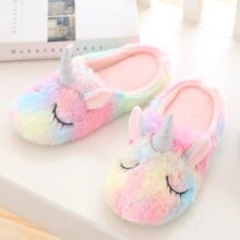 Unicorn Cartoon Rainbow Comfy Indoor Warm Shoes Unicorn Cartoon Rainbow Comfy Indoor Warm Shoes