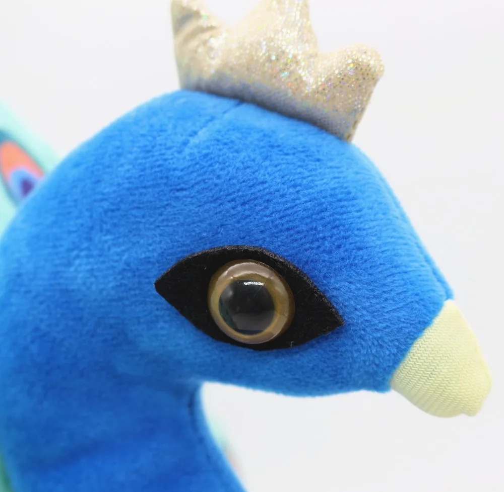 3D Animal Peacock Warm Short Plush Indoor Floor Slippers