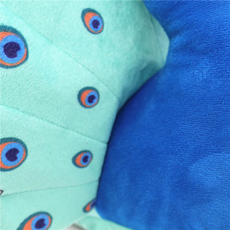 3D Animal Peacock Warm Short Plush Indoor Floor Slippers