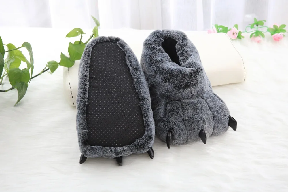 Cute Funny Animal Paw Cartoon Monster Claw Soft Plush Warm Slippers