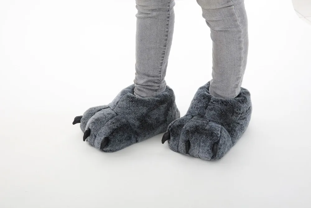Cute Funny Animal Paw Cartoon Monster Claw Soft Plush Warm Slippers