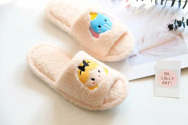 Non-Slip Indoor Plush Cute Animal Shoes For Girls