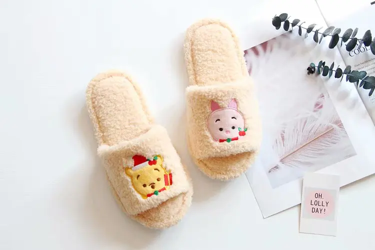 Non-Slip Indoor Plush Cute Animal Shoes For Girls